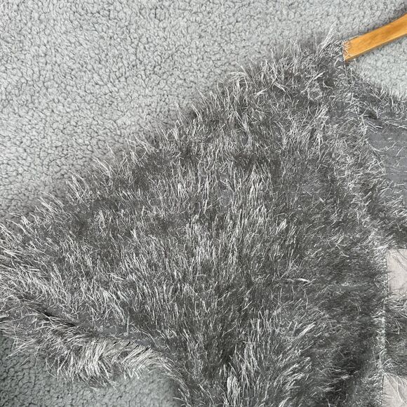 Kaktus Gray Fuzzy‎ Textured Cardigan Sweater Women’s Small Boho Button Front - Picture 5 of 16